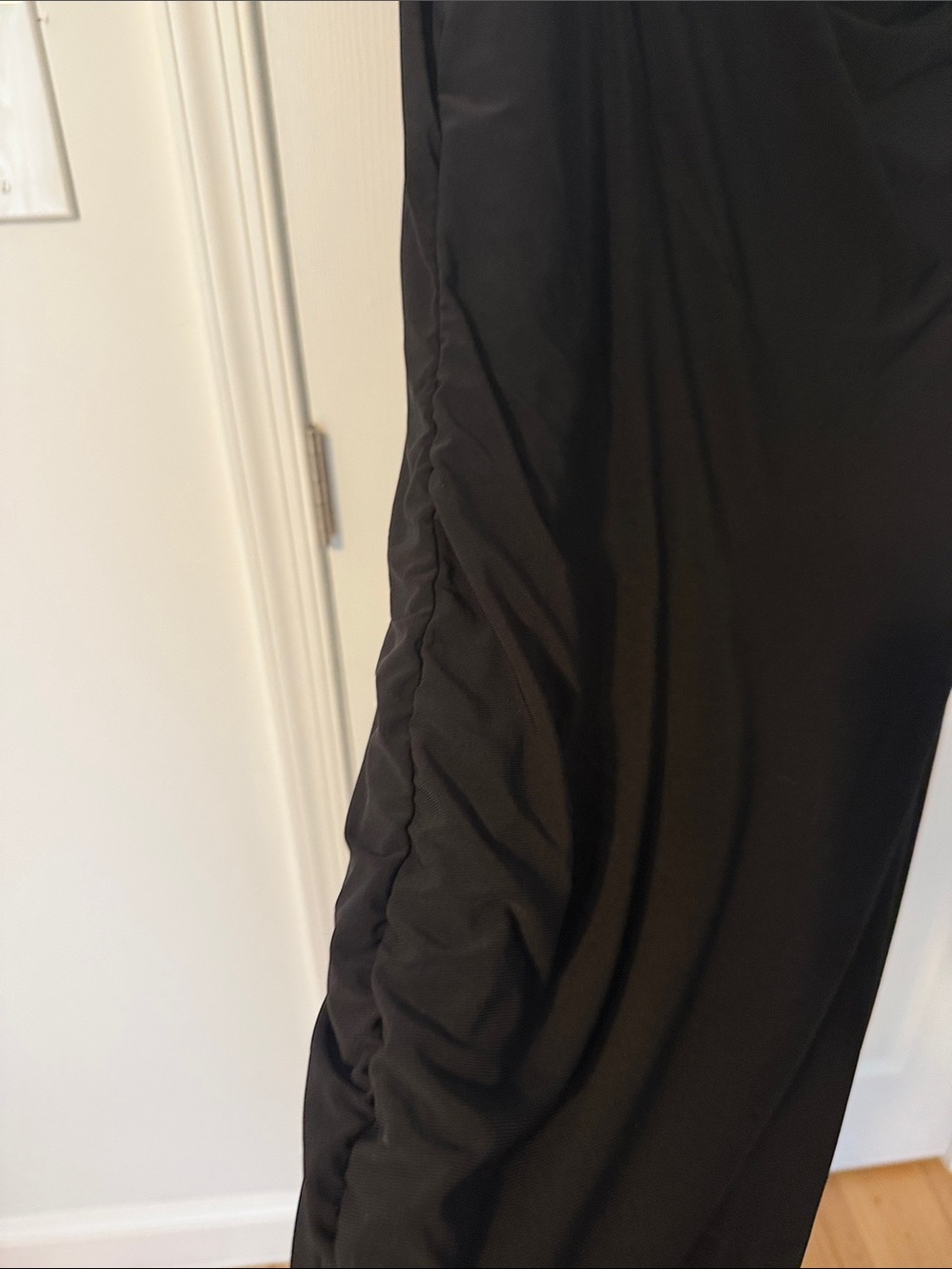 Sharagano Black Draped Cowl Neck Ruched Cocktail Dress Size 16 - Picture 6 of 12